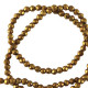 Faceted glass beads 2mm round Antique gold metallic-pearl shine coating